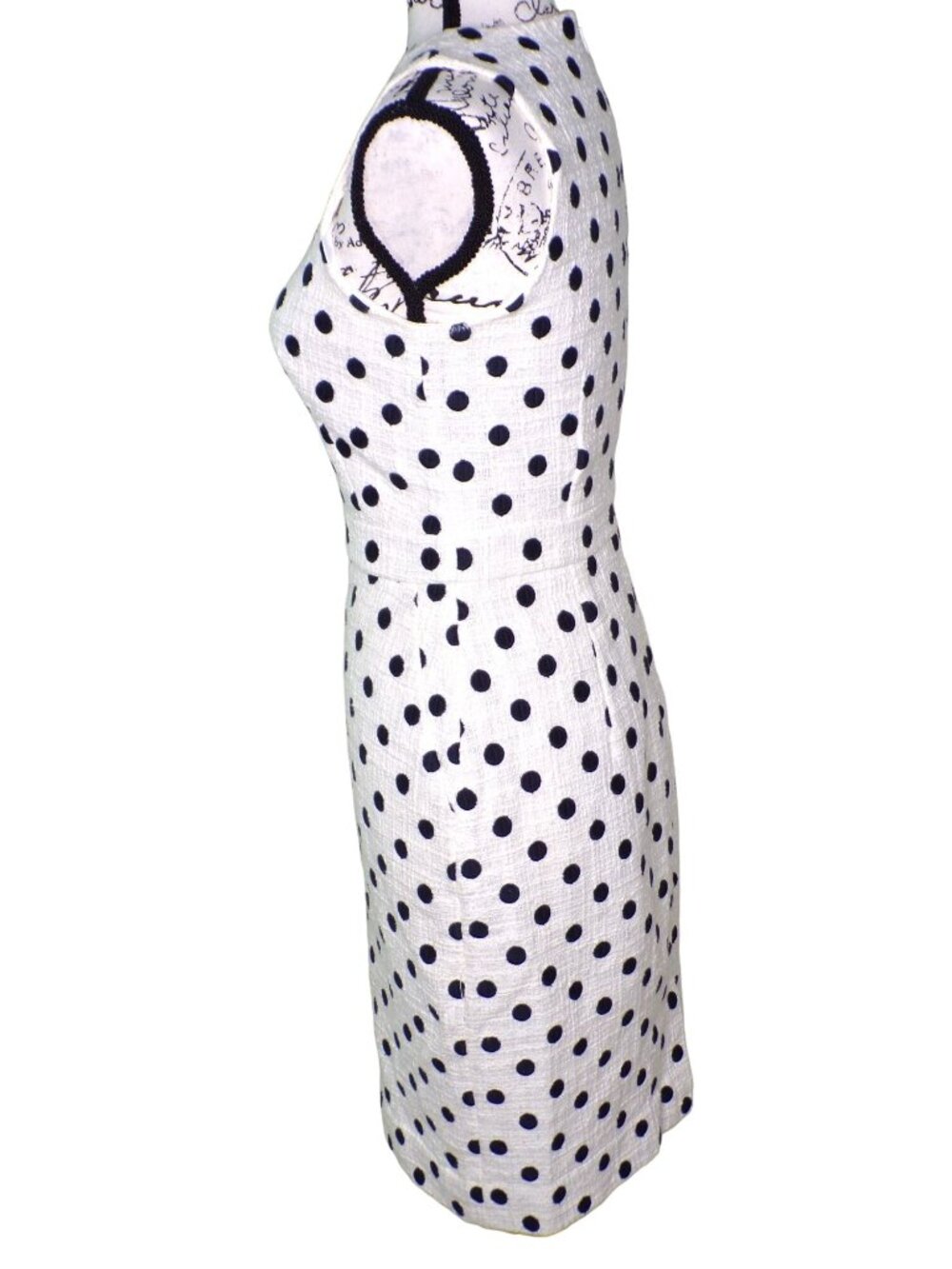 πJ CREW Polka Dot Textured Sheath Dress Black White Size 0 #G3726 - Picture 7 of 11